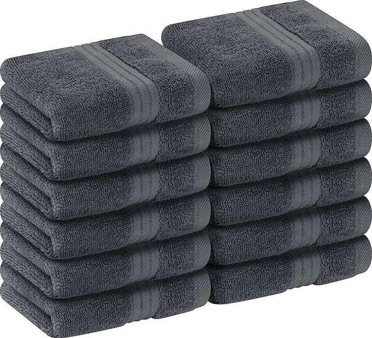 Utopia Towels - 12 luksusowych myjek, 30 x 30 cm szare -100% bawełna, bardzo chłonne i miękkie w dotyku ręczniki