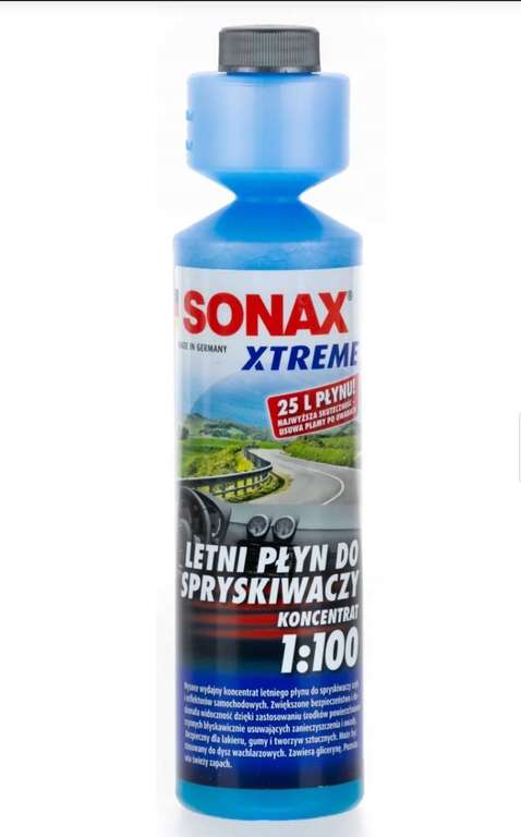 SONAX XTREME koncentrat - letni płyn do spryskiwaczy (wydajność na 25 litrów gotowego płynu)
