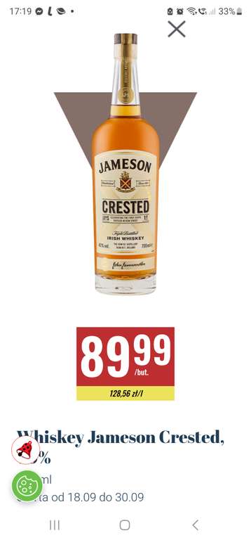 Whisky Jameson Crested 0,7l - Biedronka