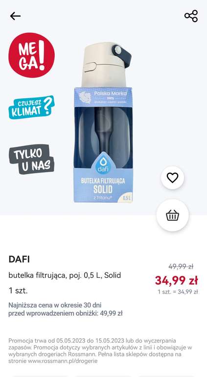Dafi Solid butelka filtrująca 0,5 l