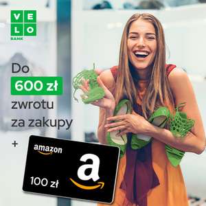 700 zł bonusu - 600zł za założenie i korzystanie z VeloKonta (cashback) + 100zł na karcie Amazon @ PepperBonus + VeloBank