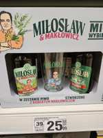 Auchan - Zestaw 4 piw Miłosław&Makłowicz + Szklanka