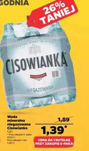 Woda mineralna niegazowana CISOWIANKA (cena przy zakupie 6 sztuk) Netto