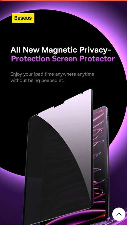 Ochrona ekranu dla Apple iPad 7,8,9 Pad Pro Air firmy Baseus
