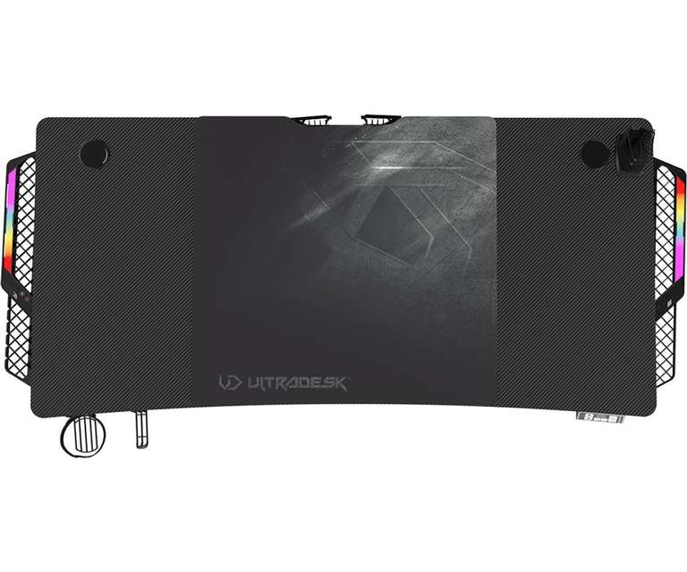 Biurko Ultradesk LEVEL V2 LED RGB (Czarne) (elektryczna regulacja wysokości)