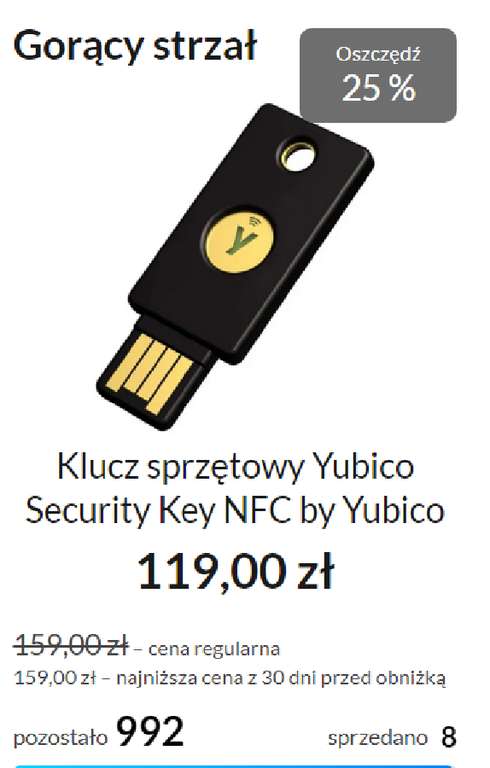 Yubico Security Key NFC by Yubico (czarny)
