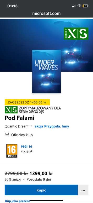 Under The Waves (Xbox One/Seria X|S) 9,31 € bez VPN [Xbox Store IS] lub 7,92 € [Xbox Store TR] 7,92 € 14,99 € -47%