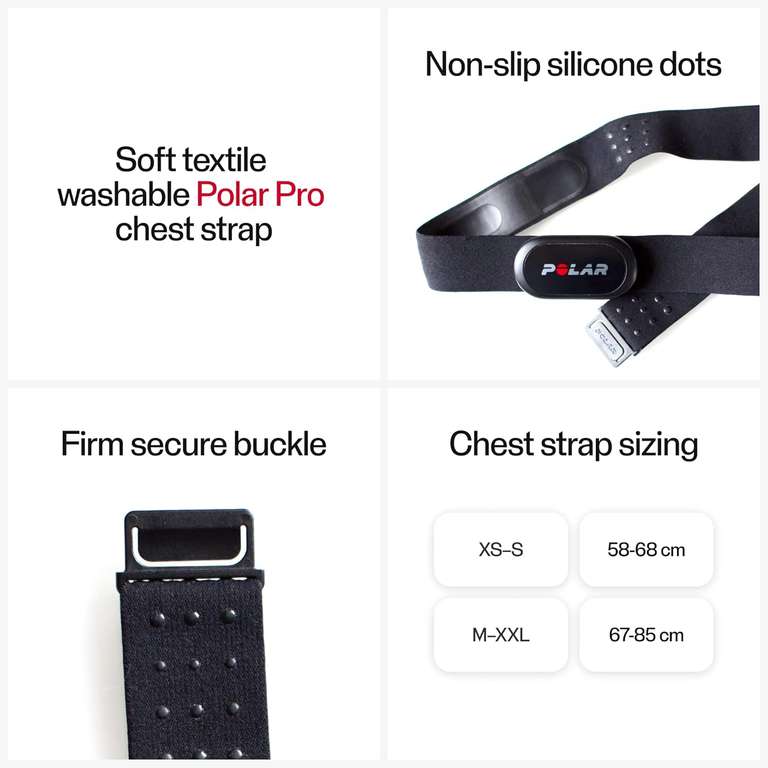 Sensor tętna Polar H10 dla kobiet i mężczyzn – ANT+ , Bluetooth - Wodoszczelny czujnik tętna z opaską na klatkę piersiową