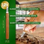 Zestaw narzędzi do rzeźbienia w drewnie – 12 sztuk – nóż snycerski – dla profesjonalistów i początkujących