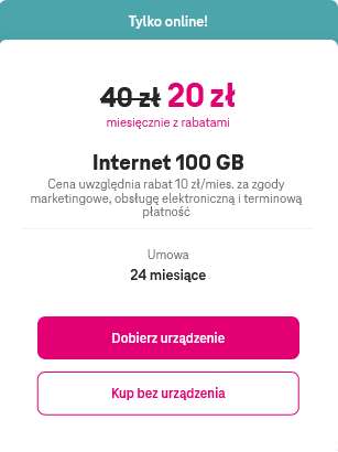 Mobilny Internet T-Mobile 100 GB