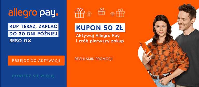 Aktywuj Allegro Pay, zrób zakup i odbierz kupon 50 zł. /lipiec 2023