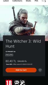 The Witcher 3: Wild Hunt ps store Turcja, 80,40 TL