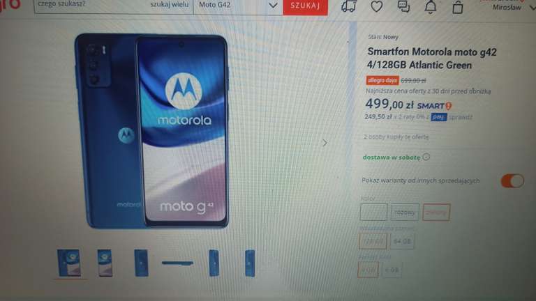 Smartfon Motorola moto G42