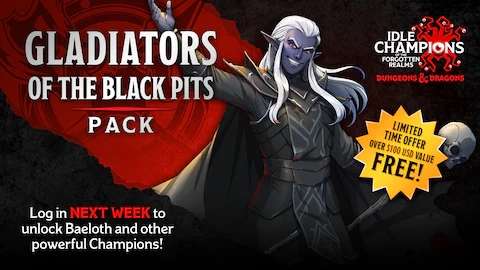 Pakiet Baeloth’s Gladiators of the Black Pits do Idle Champions of the Forgotten Realms za darmo @ Epic Games
