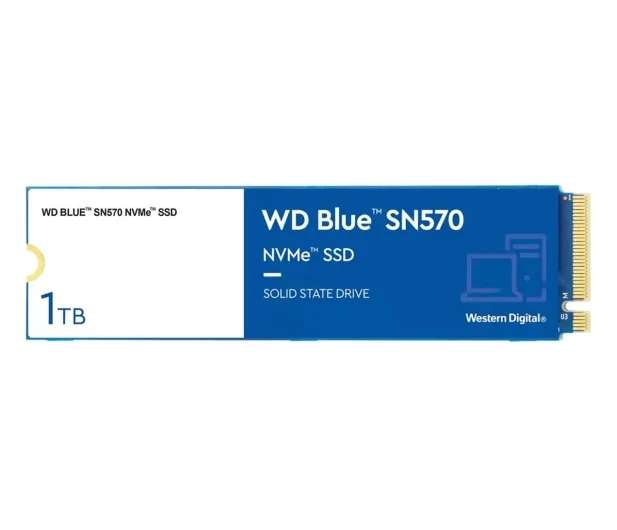 Dysk SSD WD 1TB M.2 PCIe NVMe Blue SN570 za 205 zł (odczyt 3500 MB/s | zapis 3000 MB/s) @ x-kom