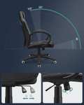 Fotel SONGMICS OBG56B - krzesło biurowe obrotowe, tworzywo PU, kolor czarny (i inne kolory)