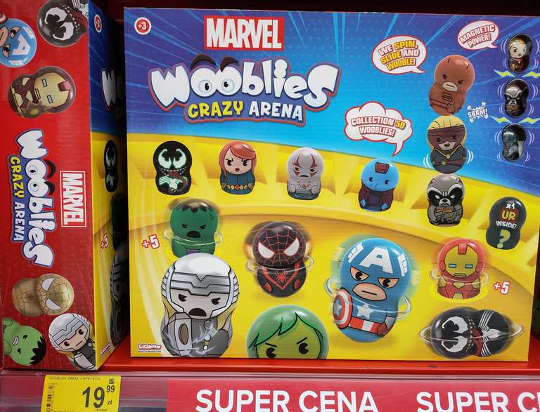 Marvel Wooblies Arena + 2 wyrzutnie + 4 Figurki magnetyczne