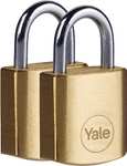 Yale - Zestaw 2 kłódek 22mm do zabezpieczenia szafek lub bagażu