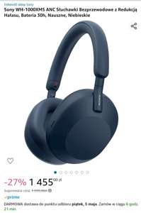 Słuchawki Sony WH-1000XM5 Niebieskie Amazon