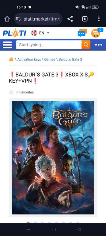Baldur's Gate 3 xbox Series S/X