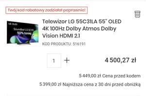 LG OLED C3 55" 4500PLN (możliwe 3700 PLN)