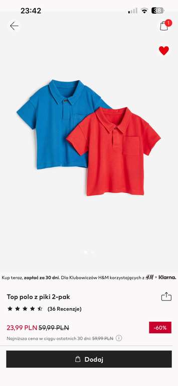 Koszulka polo dla dzieci H&M za 10,99 68-104 wszystkie rozmiary - 3 propozycje