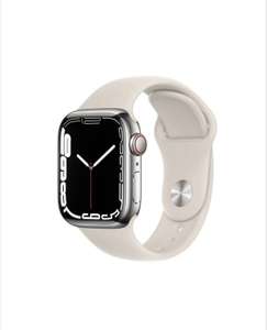 Apple Watch 7 45/Silver Steel/Starlight Sport LTE