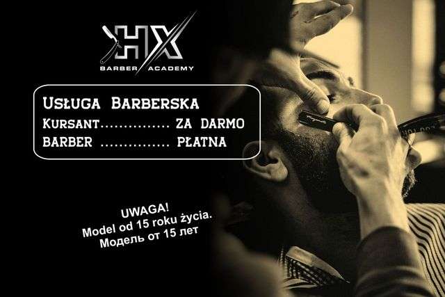Darmowe usługi fryzjerskie dla mężczyzn w HX Barber Academy w Warszawie