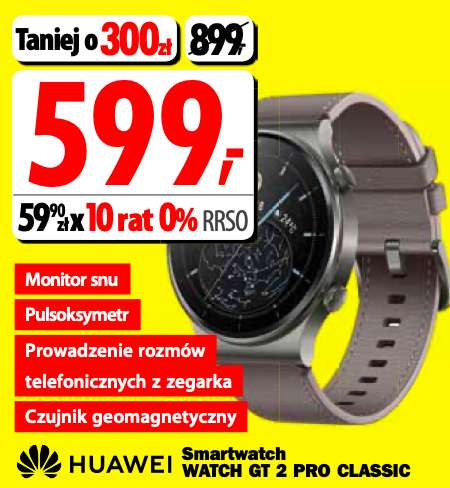 Smartwatch HUAWEI Watch GT 2 Pro Classic za 599 PLN na otwarciu sklepu Media Expert w N-Park Łany (Wrocław - Wschodnia Obwodnica Wrocławia)