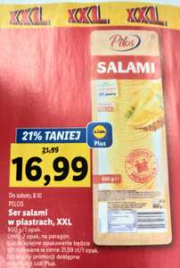 Ser salami w plastrach 800g 16,99 Lidl