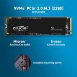 Crucial P3 2TB M.2 PCIe Gen3 NVMe Internal SSD - Up to 3500MB/s - CT2000P3SSD8 108.03£