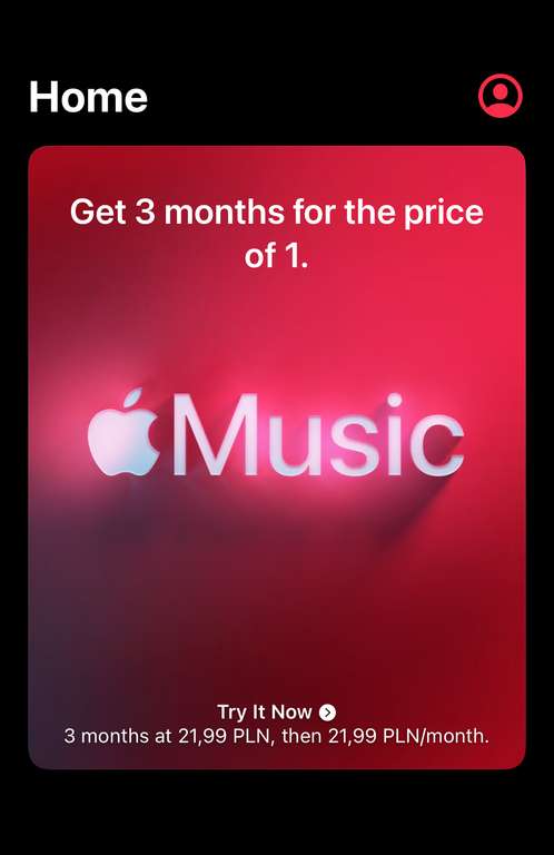 3 Miesiące Apple music w cenie jednego