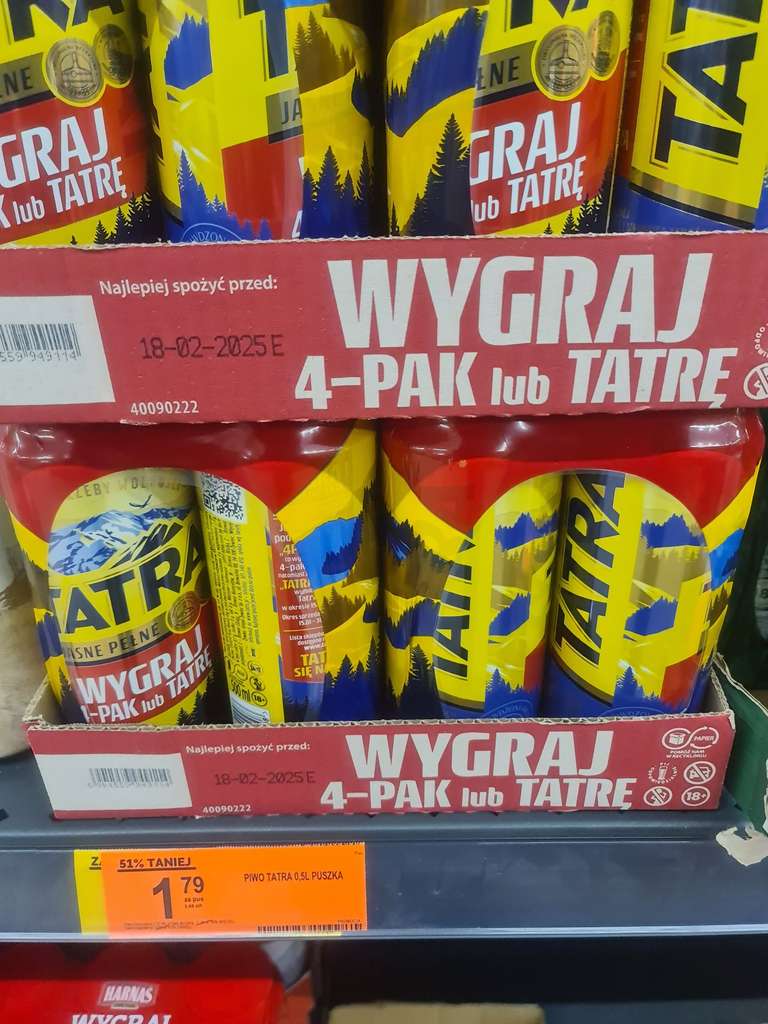 Piwo Tatra 0,5l puszka, obniżona cena w Biedronka