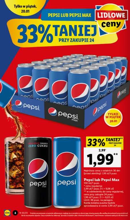 Pepsi/Pepsi Max 330 ml Lidl