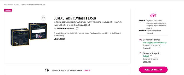 L'ORÉAL Paris Revitalift Laser zestaw kosmetyków