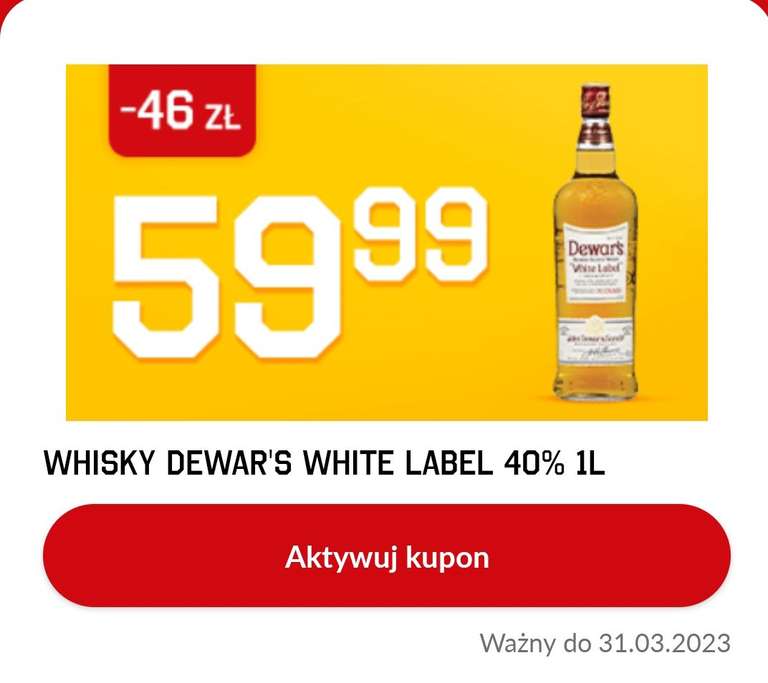 Whisky Dewar's White Label 1000ml. Duży Ben