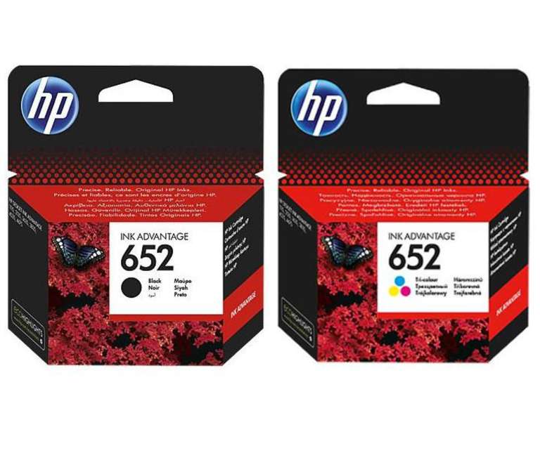 Tusz HP 652 kolor i czarny F6V25AE + F6V24AE