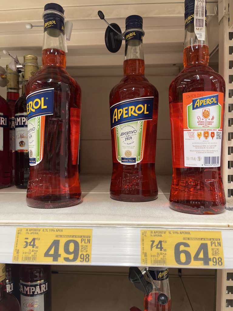 Aperol 1 litr oraz 0,7 l Auchan