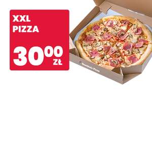 Pizza XXL za 30zł w Dominos Pizza, lub duża za 25zł.