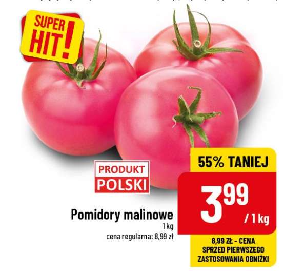 Pomidory malinowe po 3,99 zł/kg w Polomarket