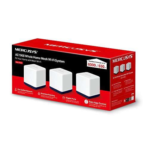 Mercusys Halo H50G (3-Pack) WiFi Mesh AC 1900Mbps 86.08€ + 5.55€