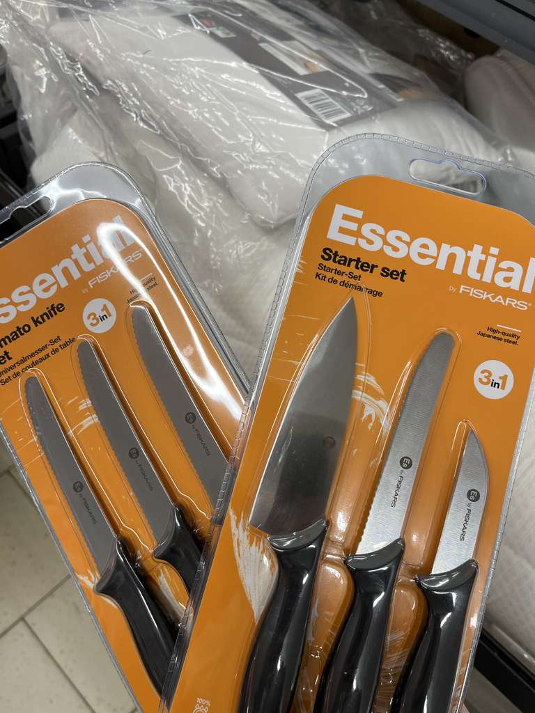 Fiskars Essential - zestaw 3 noży lub pojedyncze noże w Lidl