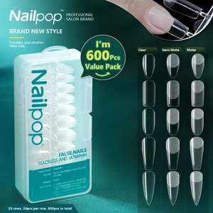 Nailpop 600 sztuk sztuczne paznokcie