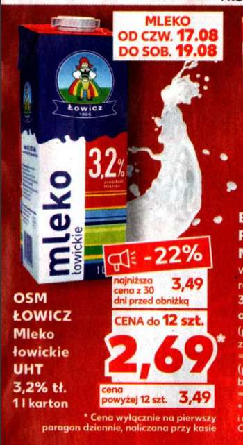 Mleko 1l 3,2% UHT @Kaufland