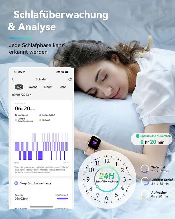 Tensky damski smartwatch z odbieraniem połączeń, 1,83", Bluetooth, wodoodporny, IP68, Alexa, 60 trybów sportowych, dla Androida i iOS