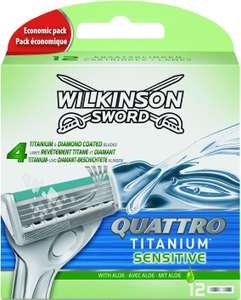 Wilkinson Sword Quattro Titanium Sensitive ostrza, 12 sztuk