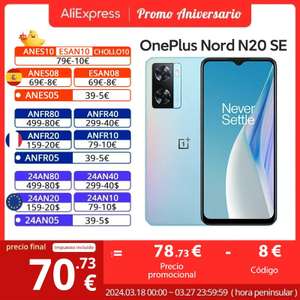 Smartfon OnePlus Nord N20 SE 4/128GB, wersja Global, 83,54$