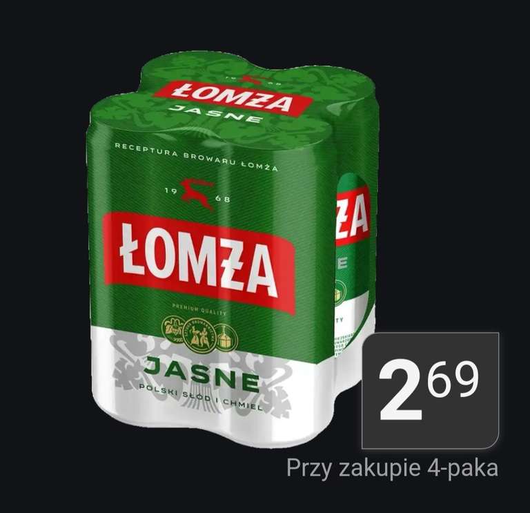 Piwo Łomża Jasne 2,69 zł w Stokrotce