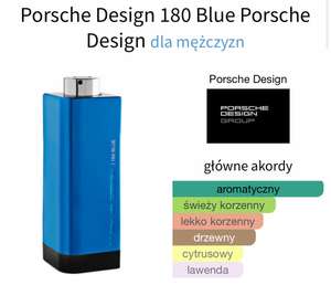 Porsche Design 180 Blue za 95,16zł oraz Porsche Design Pure za 118,95zł meska woda toaletowa 100ml