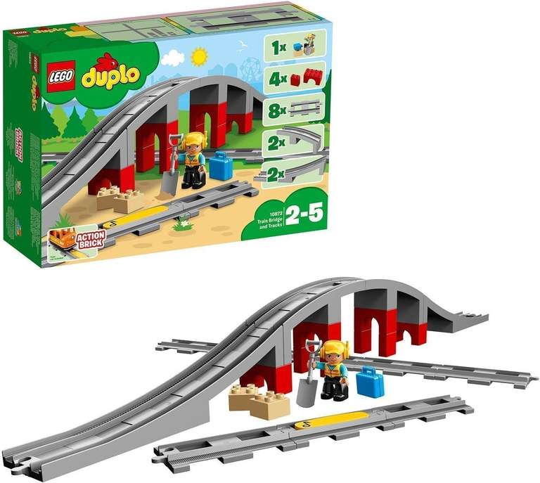 LEGO DUPLO 10872 Tory kolejowe i wiadukt — zabawka konstrukcyjna @ Amazon